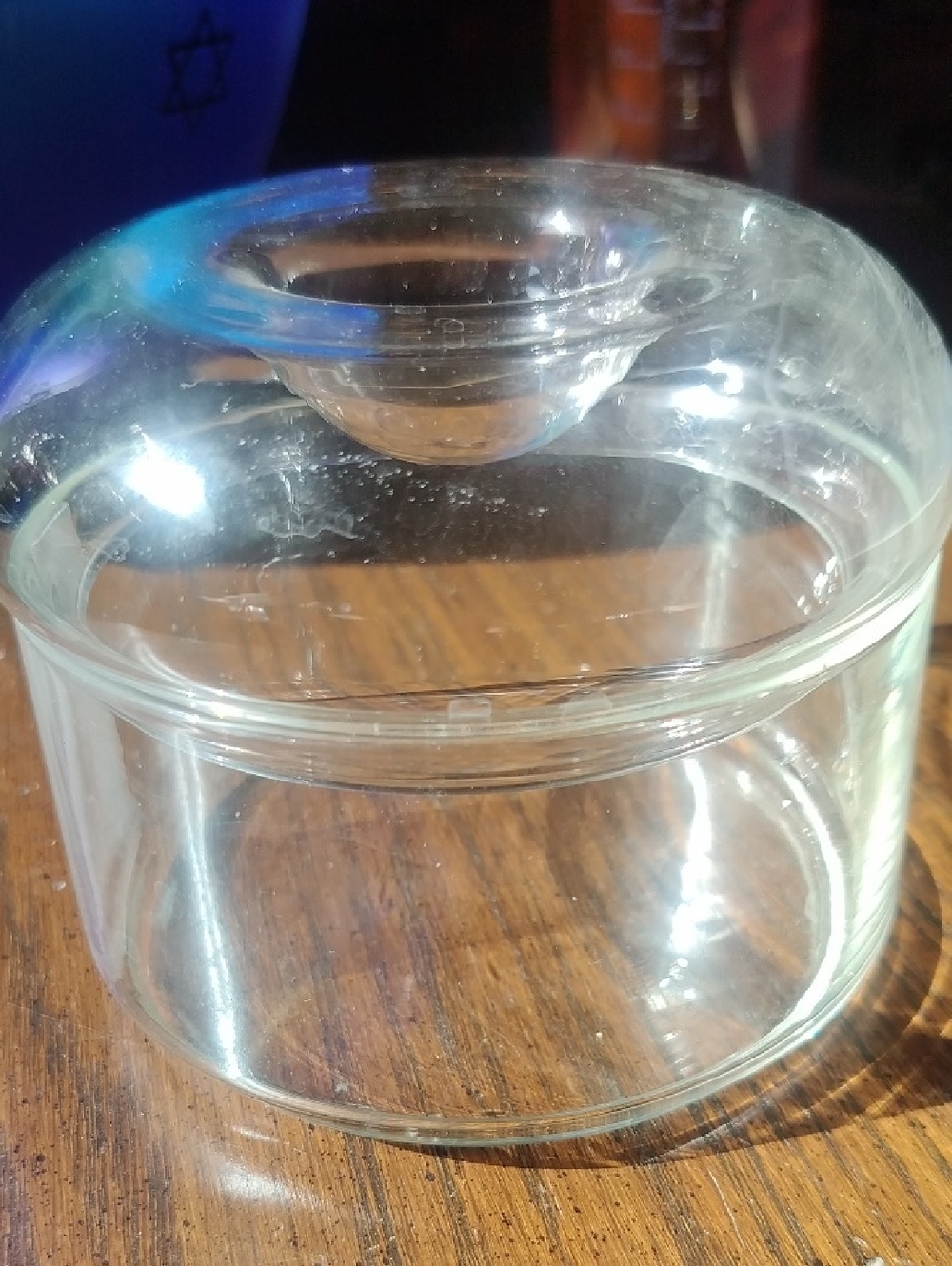 Danish Mid-century Modern Clear Glass Dome Display Jar - Home Accents
